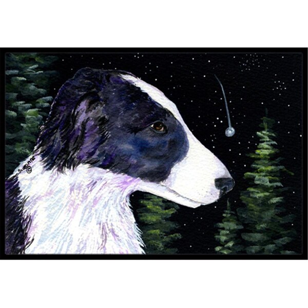 Carolines Treasures 18 x 27 in. Starry Night Border Collie Indoor and Outdoor Doormat SS8490MAT - main